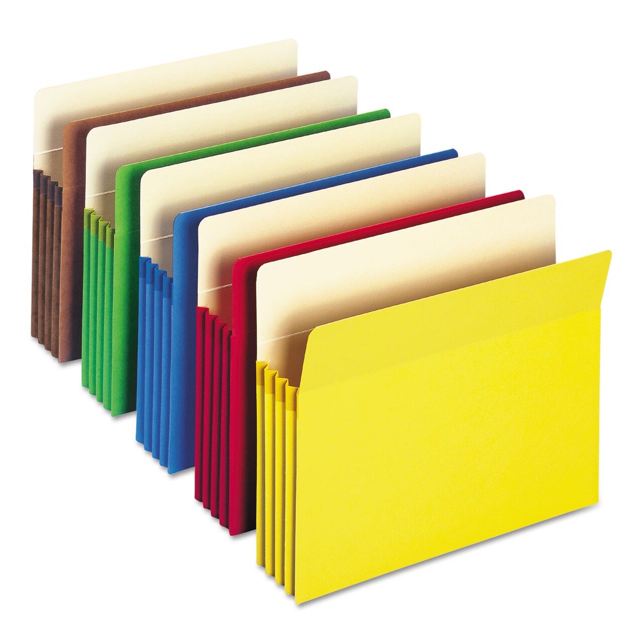 Smead Colored File Pockets 3.5 Expansion Letter Size Assorted 25/Box
